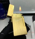 Replica S T Dupont All Brushed Lighter - Yellow Gold Lighter